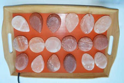 Bamboo Warming Tray with 20 stones for Himalayan Salt Stone Massage